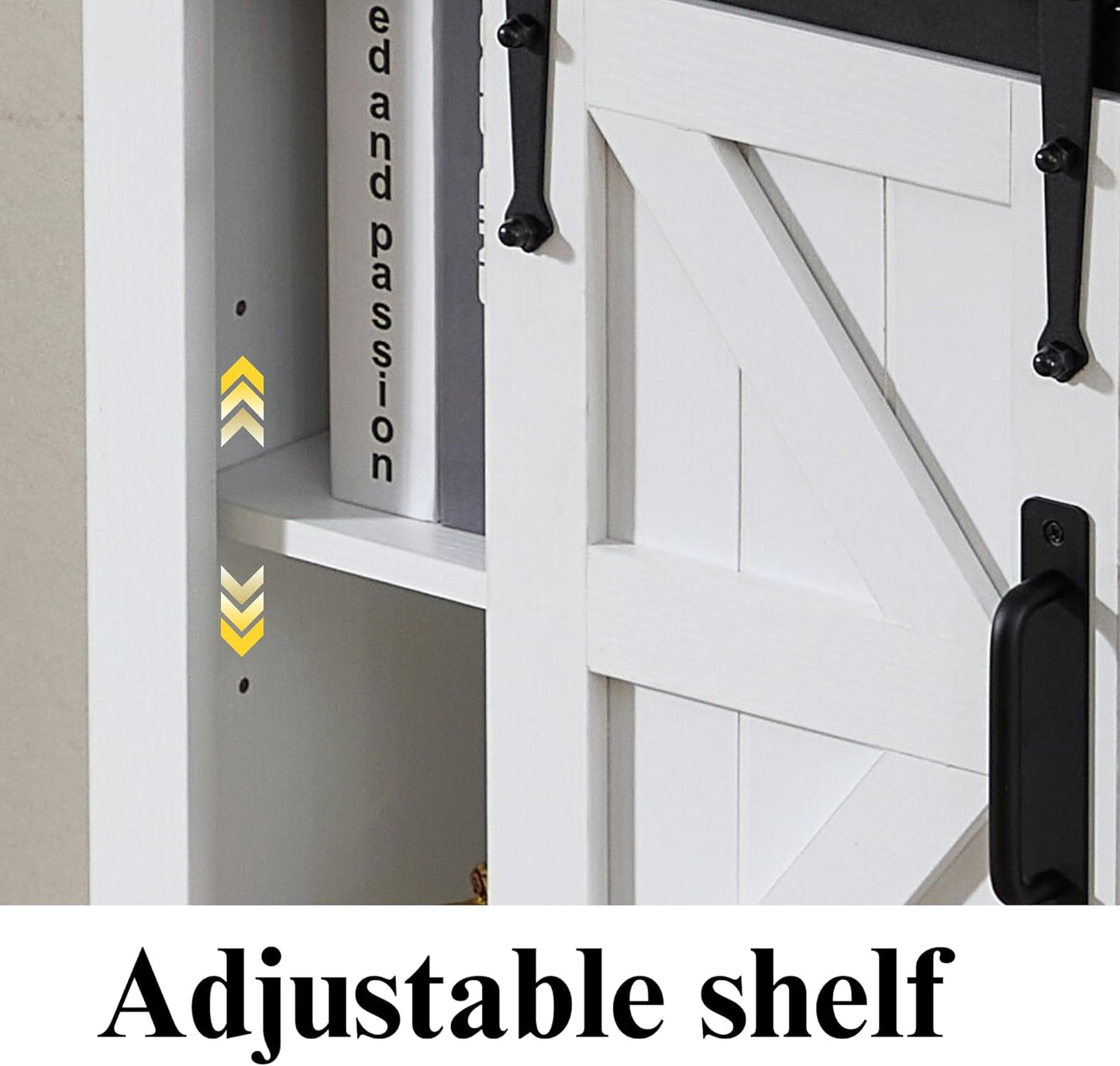 28" Wall Cabinet, Wooden Medicine Cabinet Adjustable Shelves, Over Toilet Storage Cabinet with Sliding Barn Door for Bathroom/Kitchen/Laundry, Brown with White