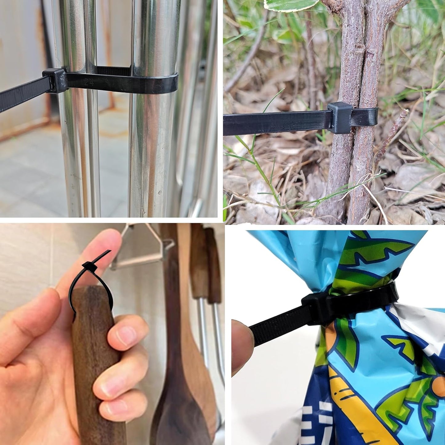 Black Zip Ties Assorted Sizes 4+6+8+10+12-Inch,600PCS Multi-Purpose Self-Locking Nylon Cable Tie,Wire Tie Perfect for Home,Garden Trellis,Office,Garage and Workshop.