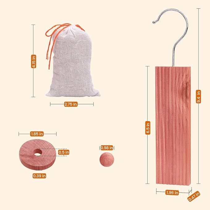 Homode Cedar Blocks for Clothes Storage, Set of 60, Cedar Chips & Sachets - Aromatic Cedar Wood Balls for Closets, Drawers, Fresh Essentials