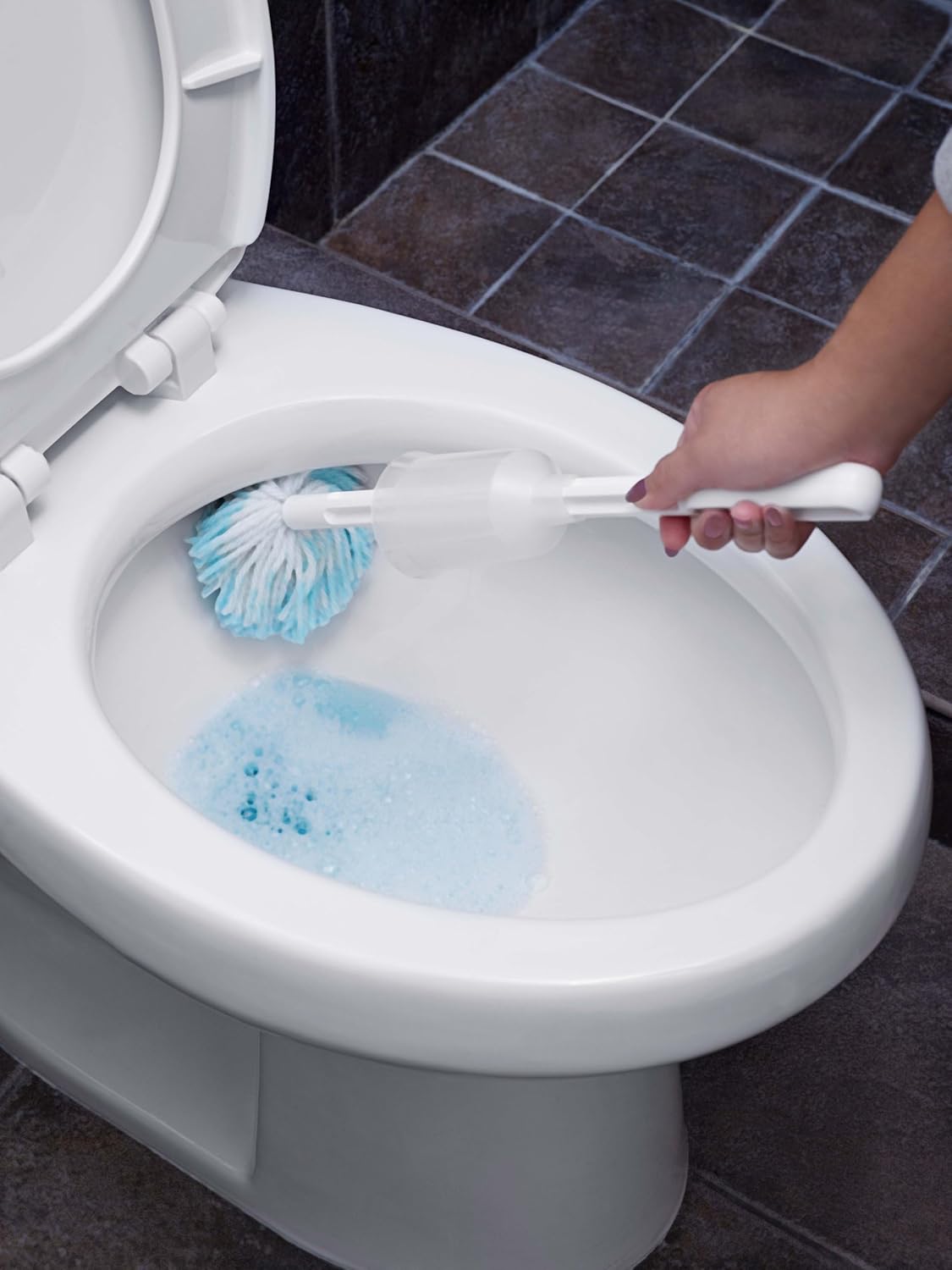 Fuller Brush Toilet Bowl Swab with Handy Holder Caddy – Toilet Swab with Soft Non-Scratch Head, Long Handle, Deep Cleaning Under Rim