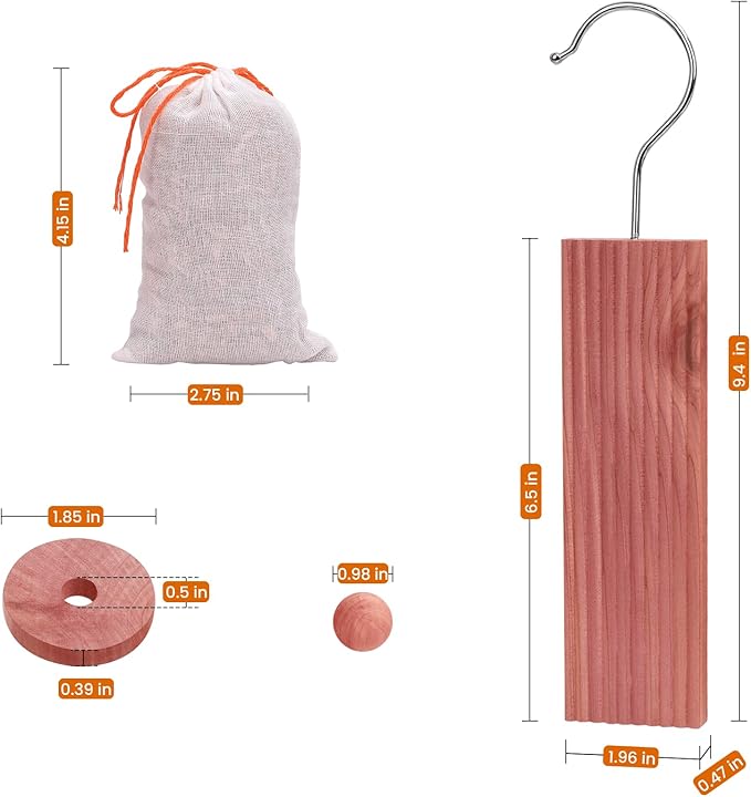 Homode Cedar Blocks for Clothes Storage, Cedar Chips for Closets and Drawers, Aromatic Cedar Wood Balls and Cedar Sachets, Cedar Closet Freshener, 80 Pack