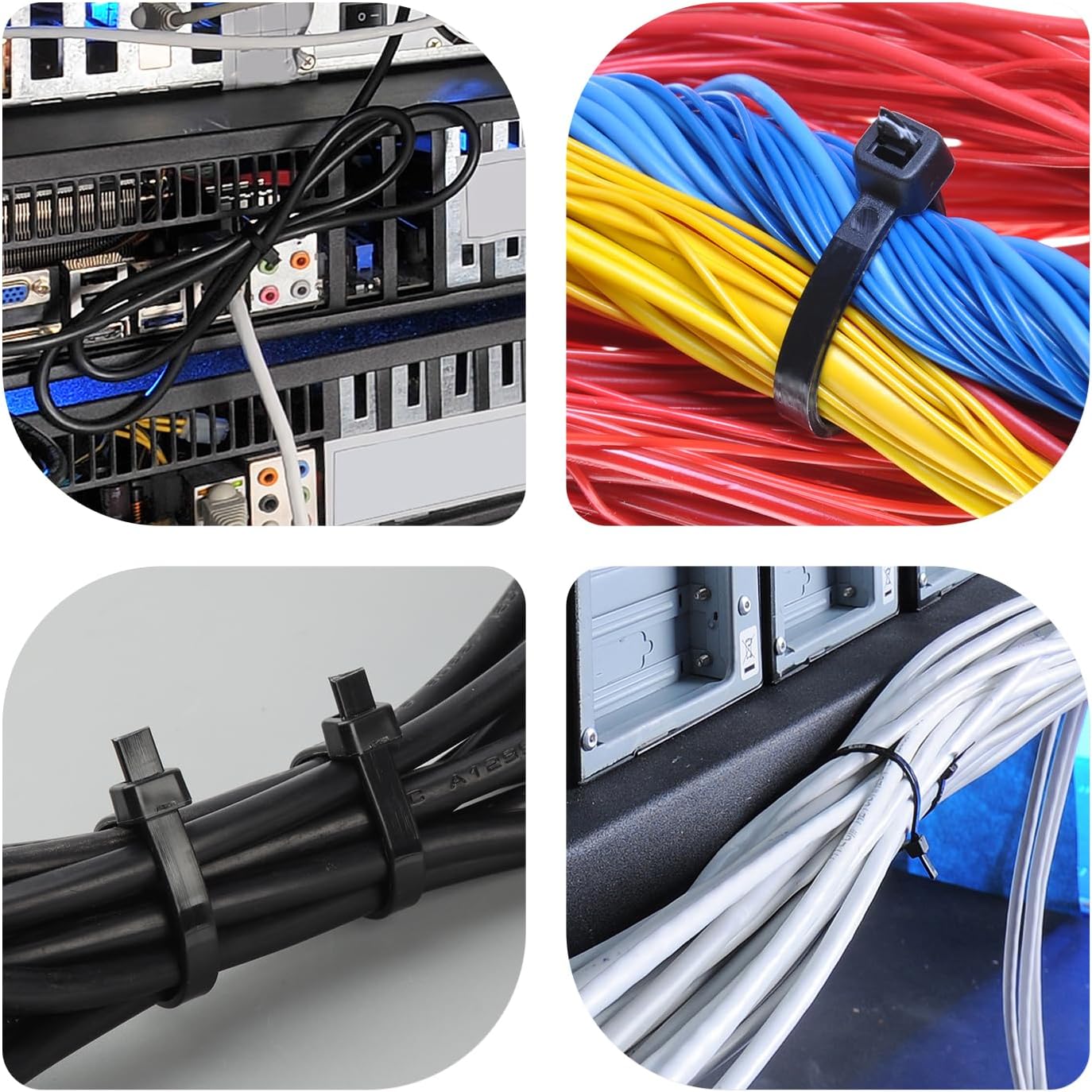 Zip Ties 60 LBS Assorted Size White,6+8+12+14+18 Inch,500PCS Tensile Strength Heavy Duty Cable Wire Ties With Self-Locking Adjustable More Durable Nylon Tie Wraps for Indoor Outdoor