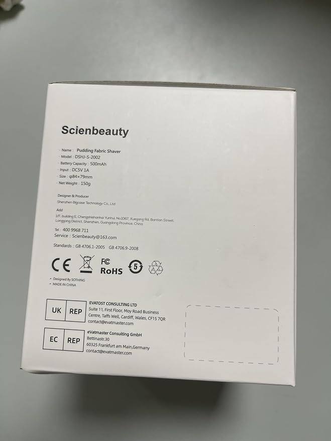 Scienbeauty Fabric Shaver Fuzz Remover Rechargeable, Electric Lint Remover with Light, Sweater Shaver with Stainless Steel 6-Blades, Dual Protection for Fuzz, Lint, Pills, Bobbles Removing