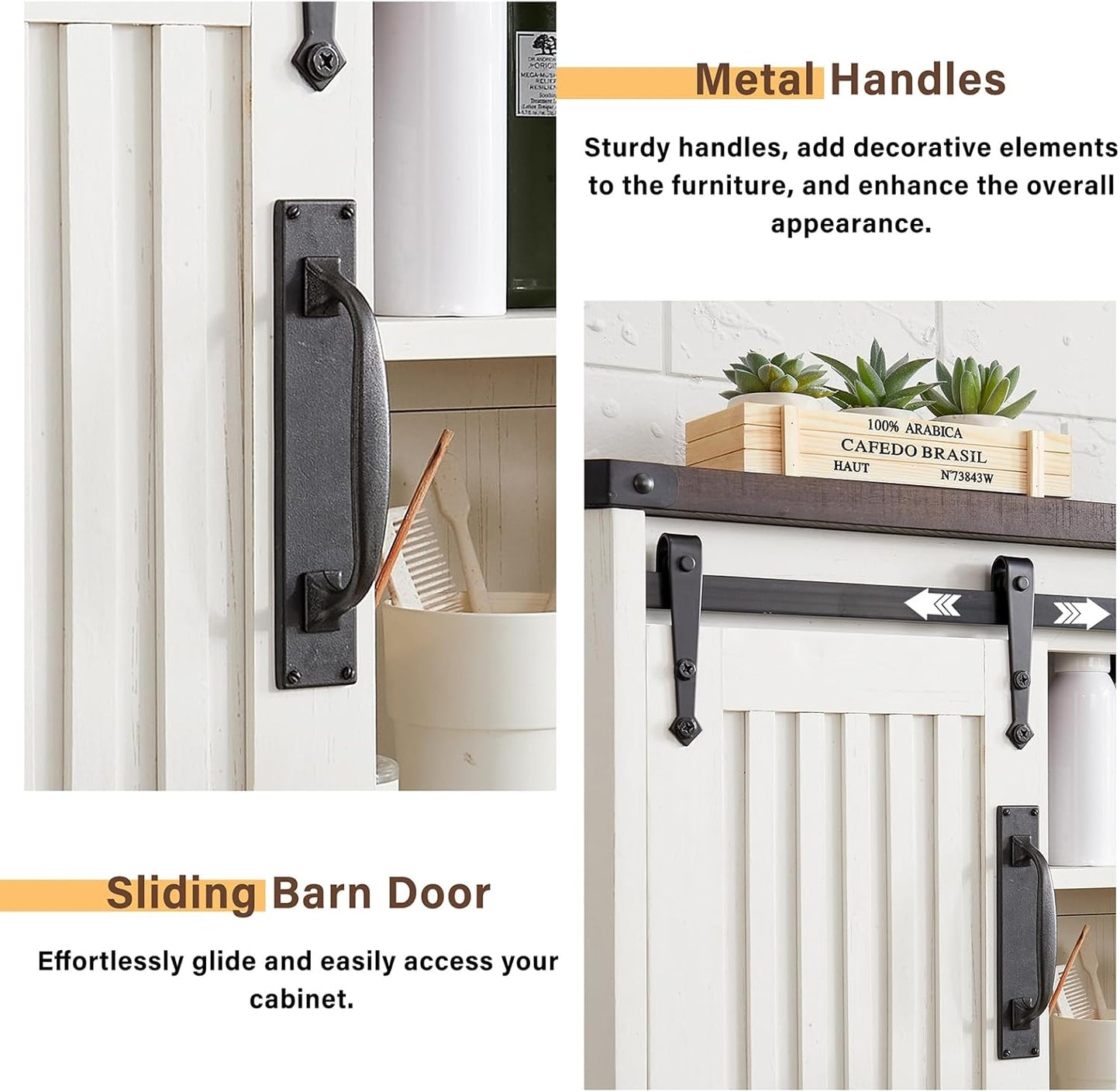 Bathroom Wall Cabinet, Farmhouse Medicine Cabinet with Sliding Barn Door & Adjustable Shelves, Wall Mounted Storage Cabinet for Toilet, Kitchen, Living Room (Antique White)