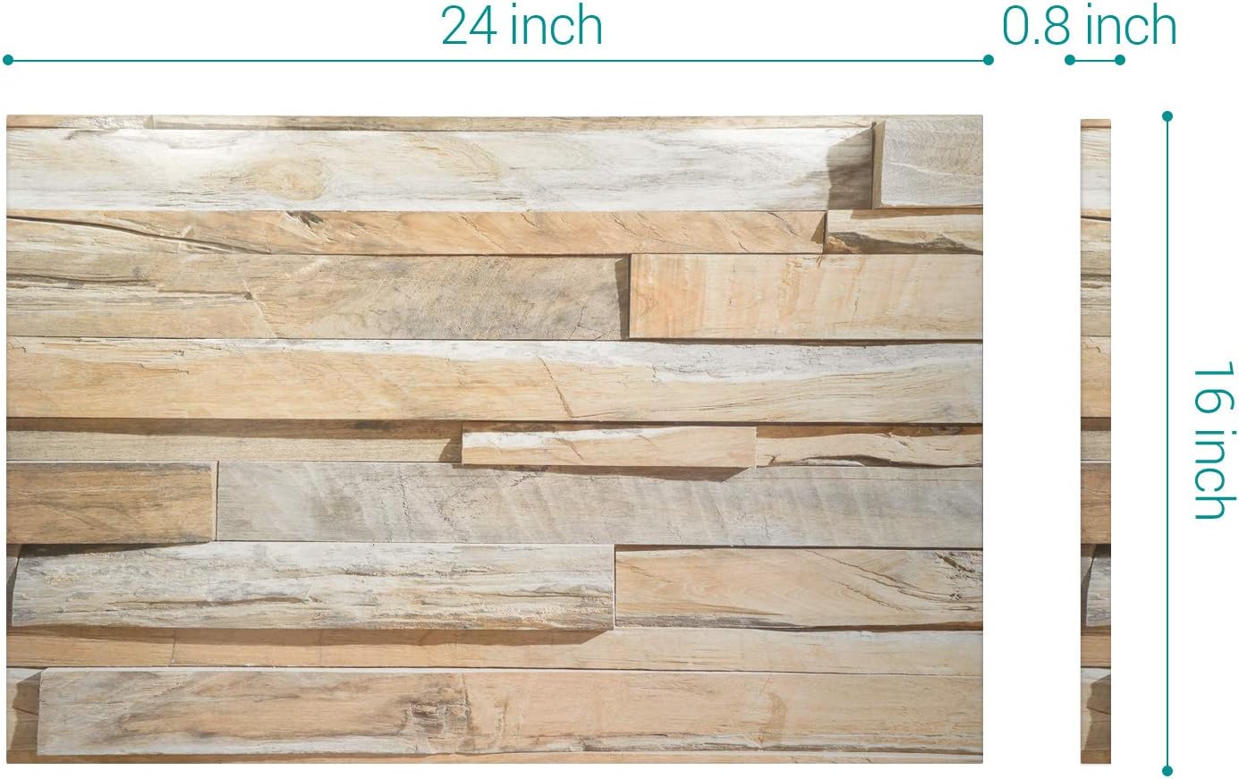 Navaris Magnetic Dry Erase Board - 16 x 24 inches Decorative White Board for Wall with Design, Includes 5 Magnets and Marker - Stone Wall