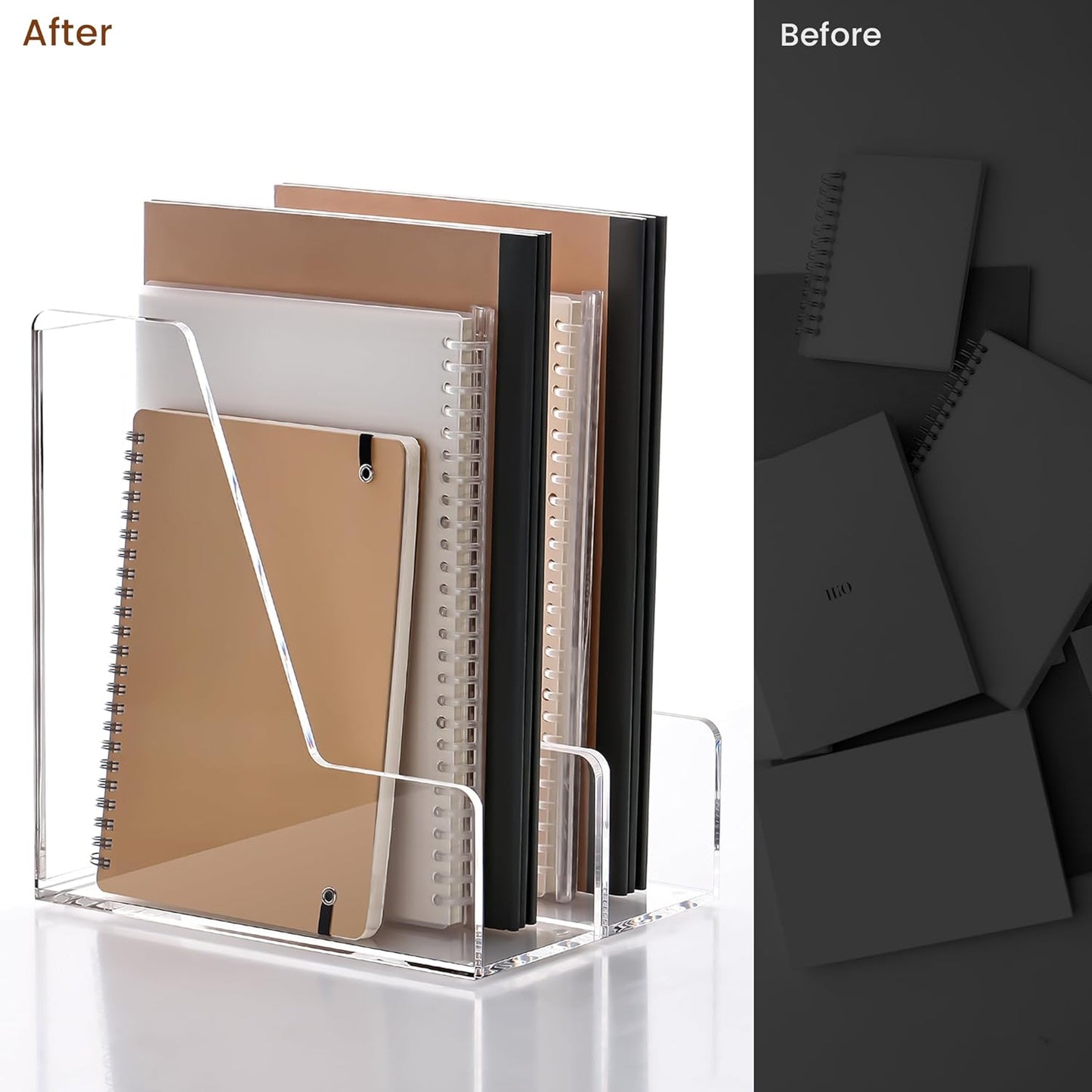 YUXUN Acrylic Magazine File Holder,Clear Desk Organizer File Holder Stand for File/Magazine/Binders/Notebook/Envelopes,Multi-purpose Coloring Comic Book Storage for Home/Office/Classroom Organization