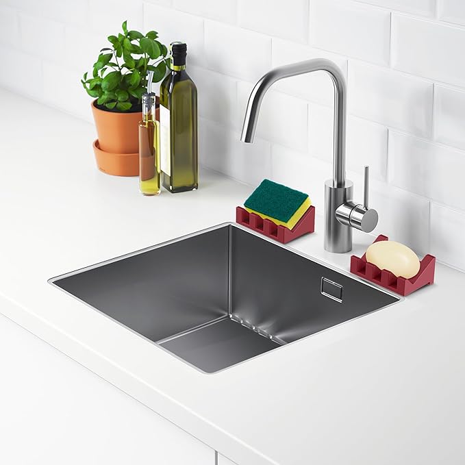 Silicone Soap Dish - Extended Self Draining Holder for Shower, Bathroom, Bathtub - 1 Pack With Drainage to Keep Bar Soap Dry and Clean