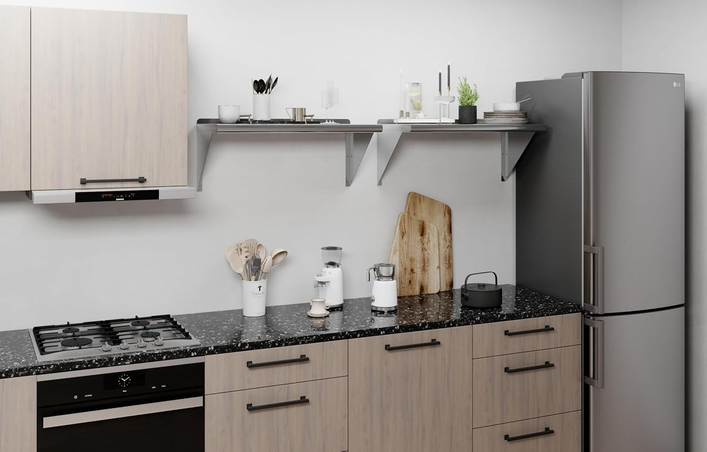 AmGood 30" Long X 14" Deep Stainless Steel Wall Shelf | NSF Certified | Appliance & Equipment Metal Shelving | Kitchen, Restaurant, Garage, Laundry, Utility Room