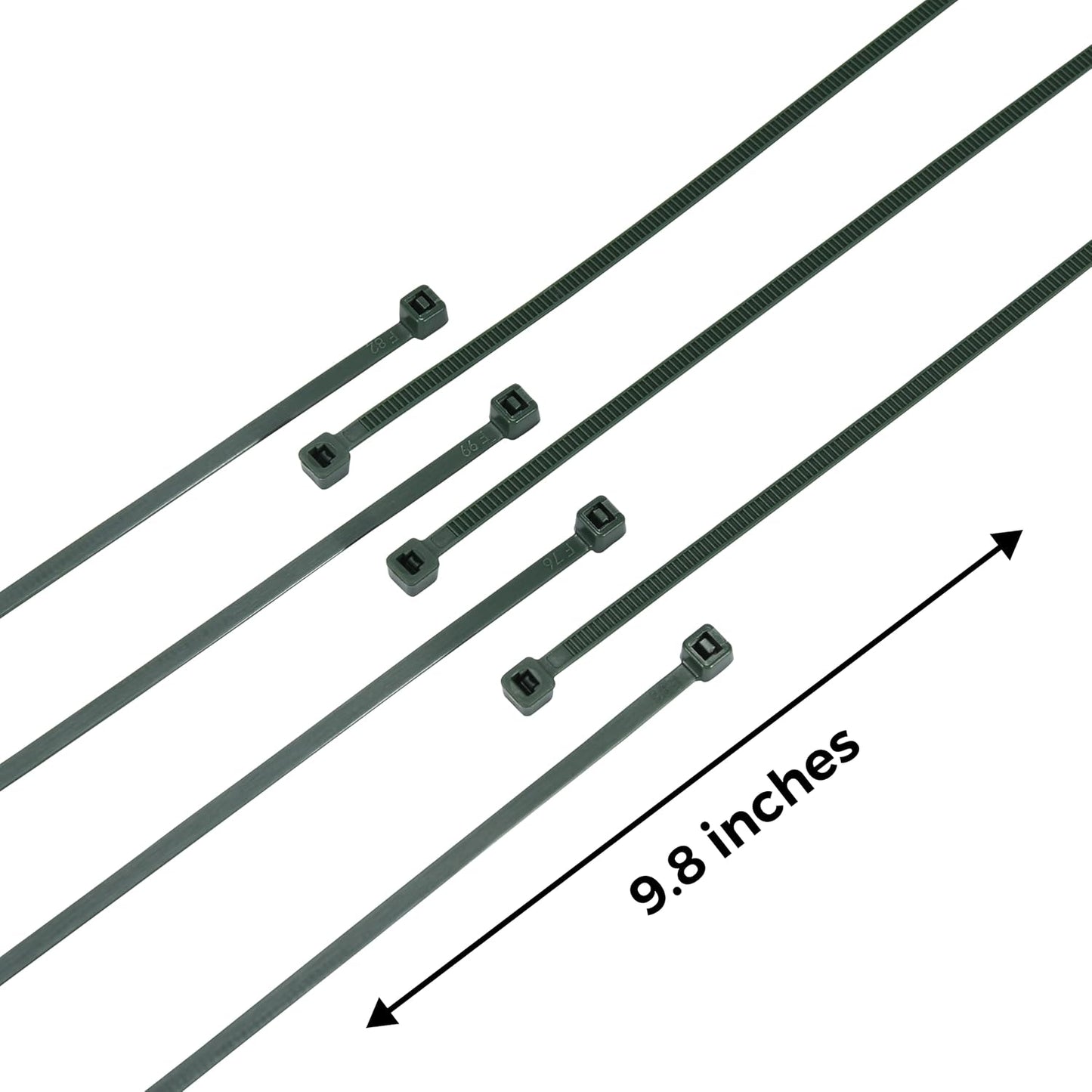 Bolt Dropper 10-Inch Green Cable Zip Ties, 100-Pack - 40 lbs Tensile Strength for Indoor or Outdoor Use - Heavy Duty Self-Locking Premium Plastic Wire Ties - UV and Temperature Resistant Cable Ties