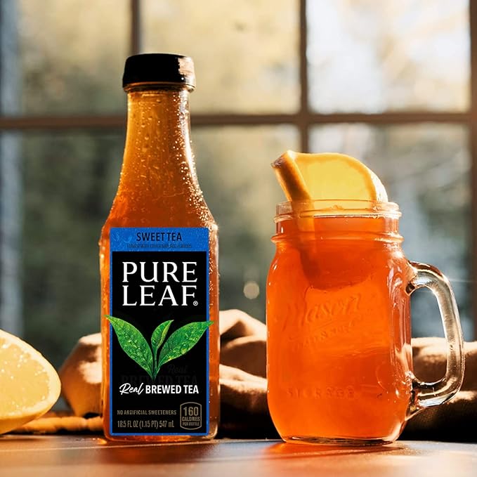 Pure Leaf Iced Tea, Sweetened 3 Flavor Variety Pack, 18.5 Fl Oz Bottles (Pack of 12)