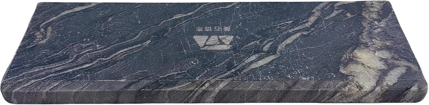 Long Natural Marble Vanity Tray: 10.6”x3.5” Organizer for Bathroom Kitchen Dresser Jewelry, Decorative Catch-All Trays for Coffee Table Home Decor, Polished Galactic Stars