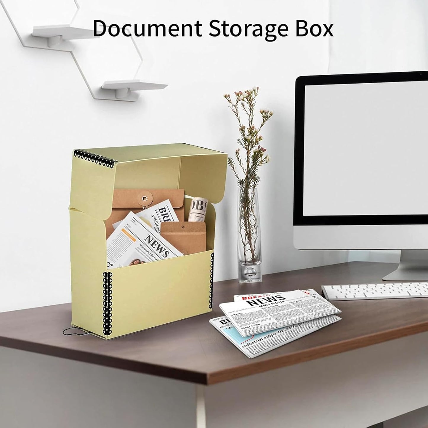 Lineco Archival Document Storage Box with Metal Edge, Acid-Free Tan Boxboard, Organize and Store Files, Prints, Photos, Legal-Sized Case 15.5" x 10.5" x 5" Wide, Pack of 2