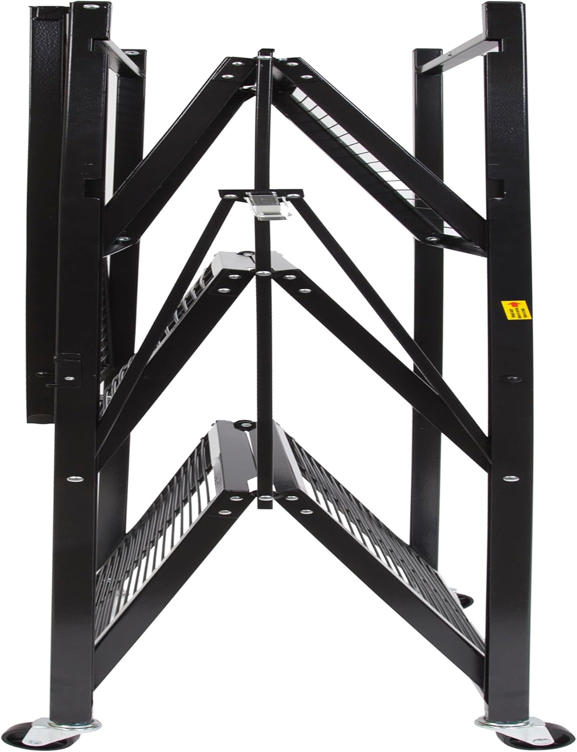 Origami 2 Pack 4 Tier Foldable Metal Garage Storage Shelf Rack, Wheels & Powder Coated Steel, Black