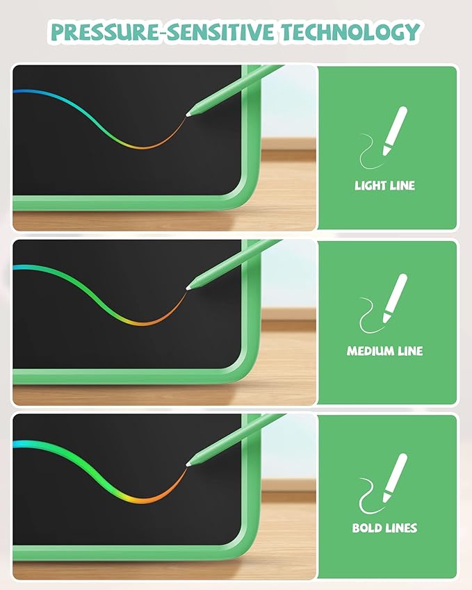 TEKFUN LCD Writing Tablet for Kids, Doodle Board Dinosaur Toys, Travel Essentials Toys for 3 4 5 6 Year Old Boys Girls, Easter Birthday Christmas Gifts (10inch Green)