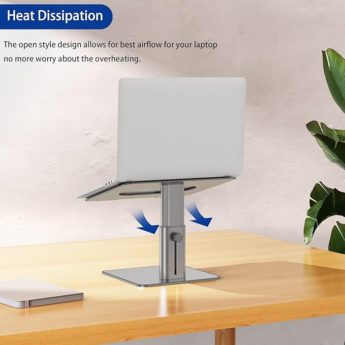 BESIGN LSX6N Laptop Stand, Ergonomic Adjustable Notebook Stand, Riser Holder Computer Stand Compatible with Air, Pro, Dell, HP, Lenovo More 10-15.6" Laptops, Gray