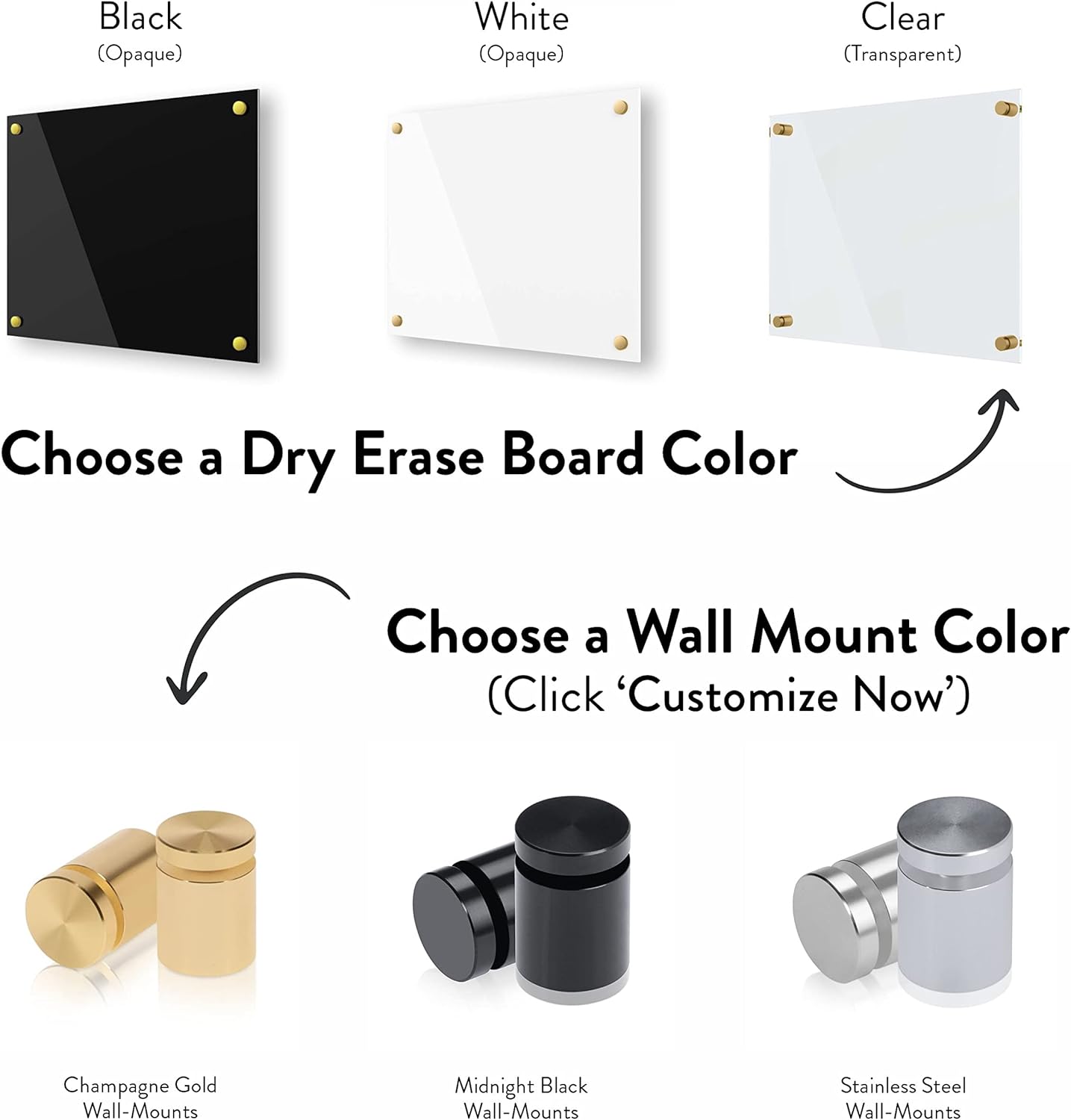 Ships Next Day, Made in USA - Acrylic Dry Erase Board | Non-Magnetic Dry Erase Board | Hanging Frameless White Board | Acrylic for Office and Home Walls | for Adults (Clear - 12x18)