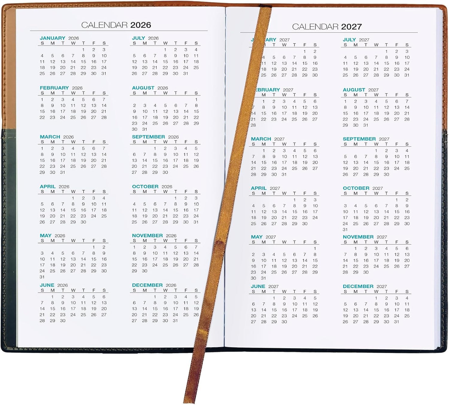 2026 Planner Calendar, 5"x8" : Includes 14 Months (November 2025 - December 2026) / 2026 Weekly Planner/Weekly Agenda/Monthly Calendar Organizer (Brown/Black)