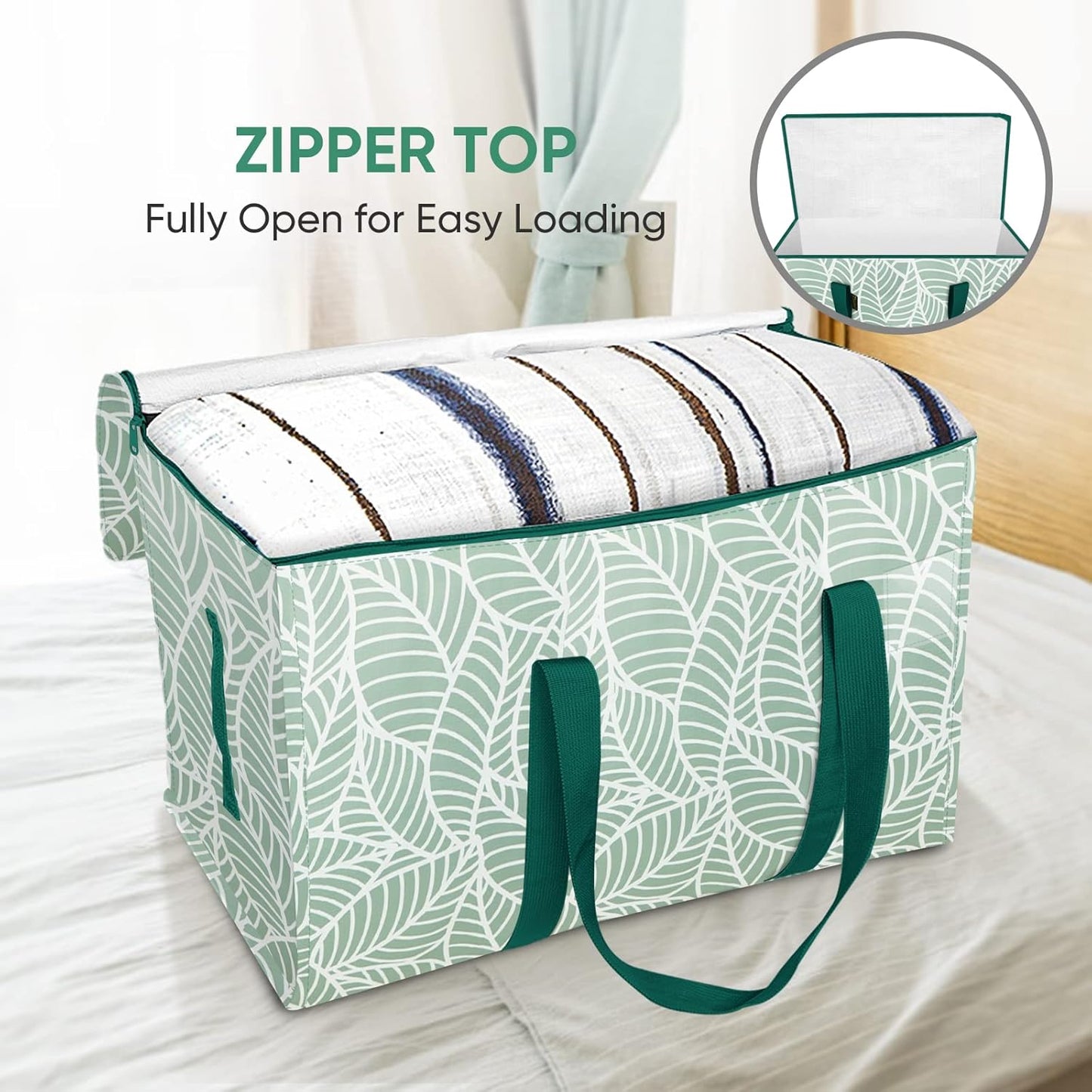 BALEINE 6-Pack Oversized Moving Bags with Reinforced Handles, Heavy-Duty Storage Tote for Clothes, Moving Supplies (Antique Folidage, 6-Pack)