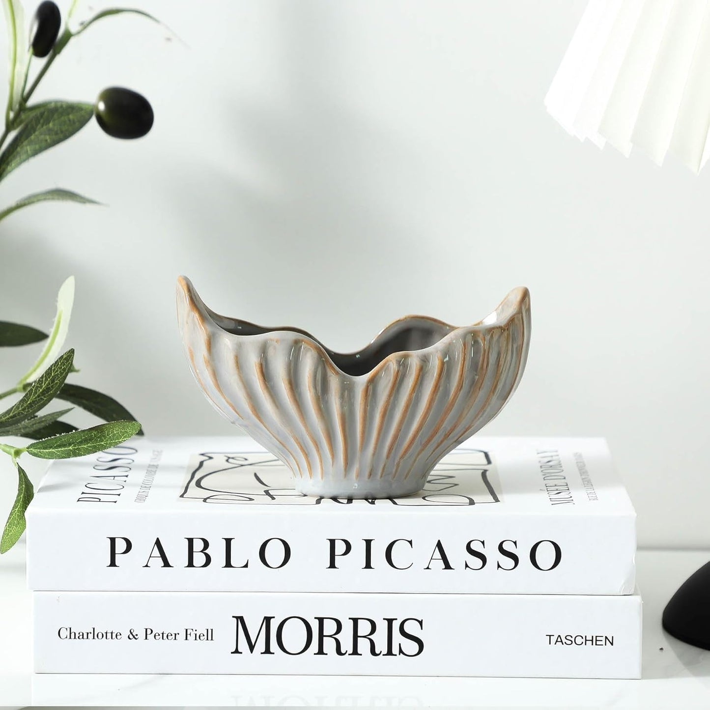 Sponge Holder for Kitchen Sink, Ceramic Sponge Holder with Fishtail Design, Sink Sponge Holder Caddy Organizer for Countertop, Farmhouse Kitchen Decor, Compact Kitchen Sponge Holder(Grey)