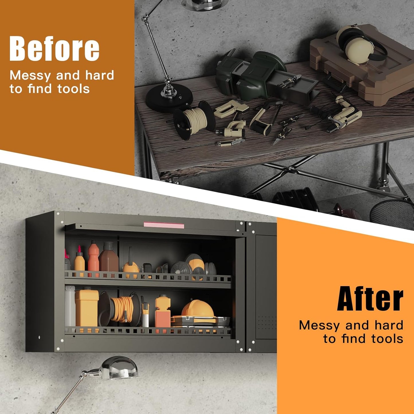 Garage Wall Cabinet,Wall Mounted Metal Storage Cabinets,Up Flip Door Metal Wall Cabinet with Doors and Adjustable Shelves Ideal for Garage, Utility Room and Basement