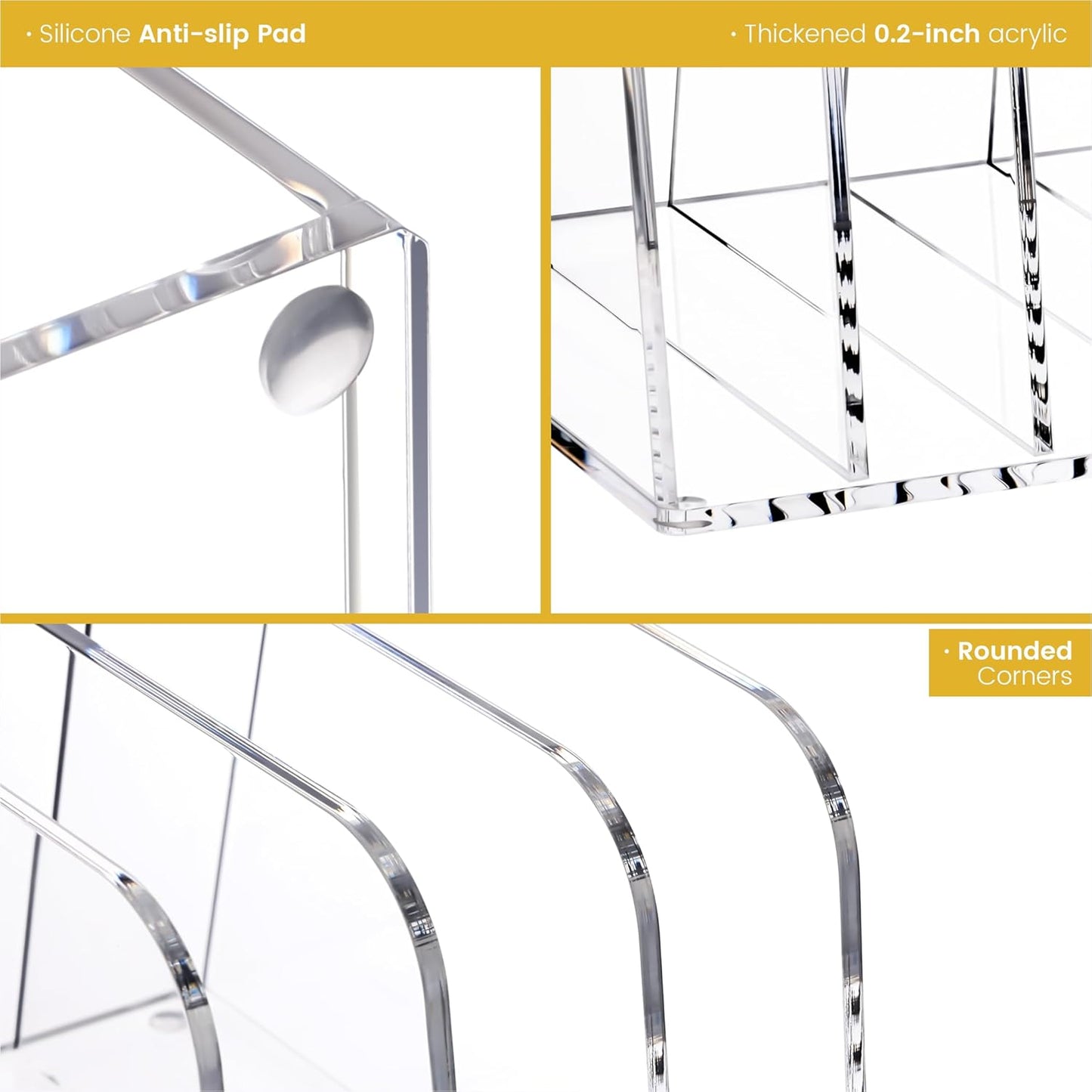 YUXUN Desk File Organizer,5-Section Vertical Clear Acrylic Desk Organizer File Holder Mail Sorter Office Organization for Office Home &Classroom(B5)