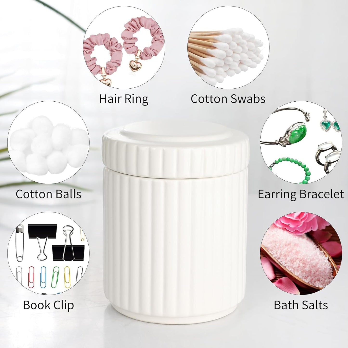 White Bathroom Accessory Set 5PCS, Ceramic Bathroom Accessories Set, Classic Design Bathroom Accessories Sets Complete, Home Apartment Modern Bathroom Decor Vanity Countertop, ANTIS'S HOME