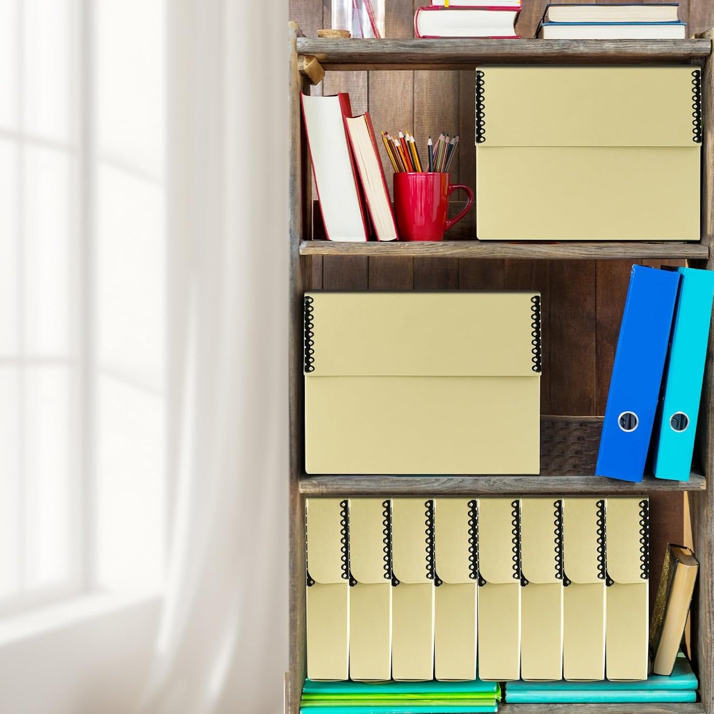 Lineco Archival Document Storage Box with Metal Edge, Acid-Free Tan Boxboard, Organize and Store Files, Prints, Photos, Letter-Sized Document Case 12.5" x 10.5" x 2.5" Wide