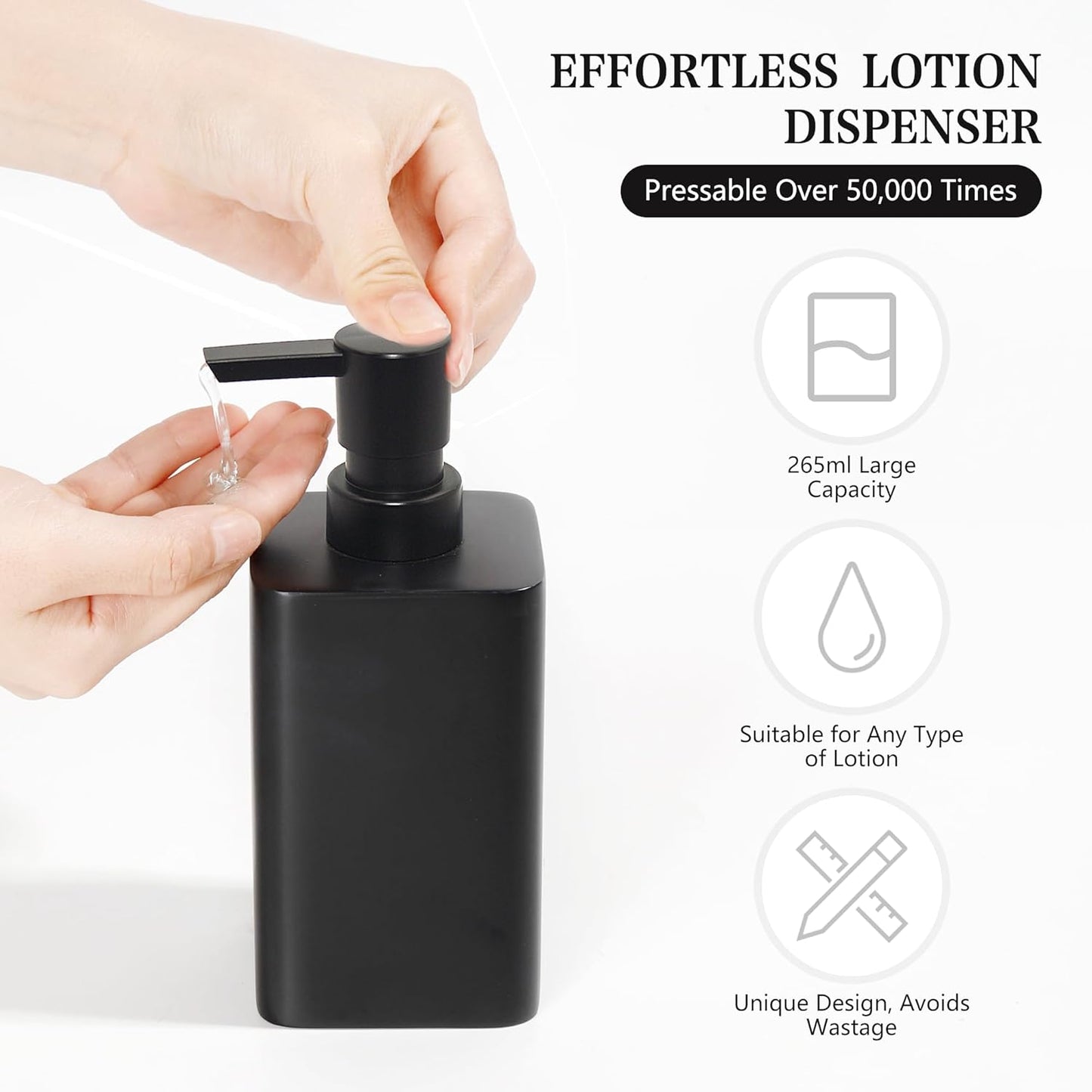 Bathroom Accessories Set, 4 Pcs Bathroom Accessory Set, Soap Dispenser, Toothbrush Holder, Qtip Holder Set, Bathroom Sets Complete, Bathroom Sink Set for Modern Home,Matte Black