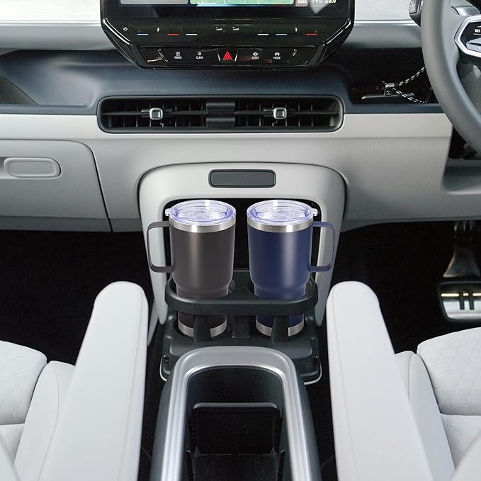 20 oz Tumbler with Handle and Lid, Stainless Steel Tumbler Insulated Travel Coffee Mug, Spill Proof Double Wall Vacuum Tumbler Cup Keep Drink Hot & Cold, Grey, 12 Pack