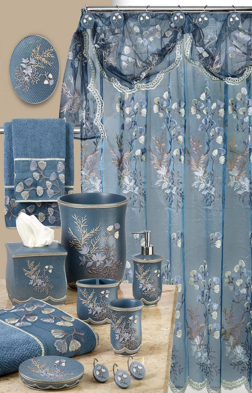 Zahari Home Capri Bathroom Rug Luxury Bath Rug Washable Beautiful Shower Mat Unique Design Stylish Non Slip Shower Mat Royal Blue Bath Rug Bath Shower Tub Decor