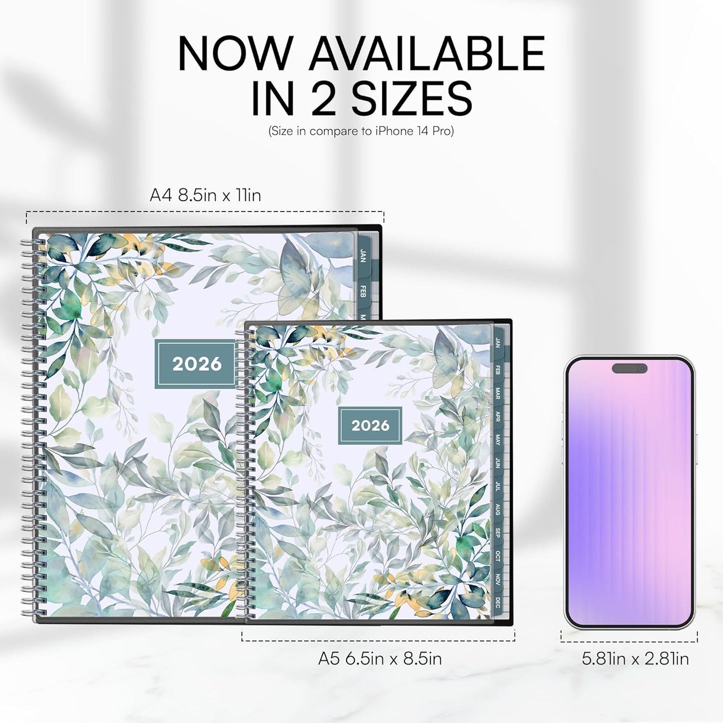 Ensight 2026 Appointment Book and Planner 8.5" x 11" Large Hourly Weekly Daily Schedule Planner with Tabs, 15 Minute Time Slots, Floral Calendar Organizer Jan 2026 – Dec 2026 Appointment Book - Floral