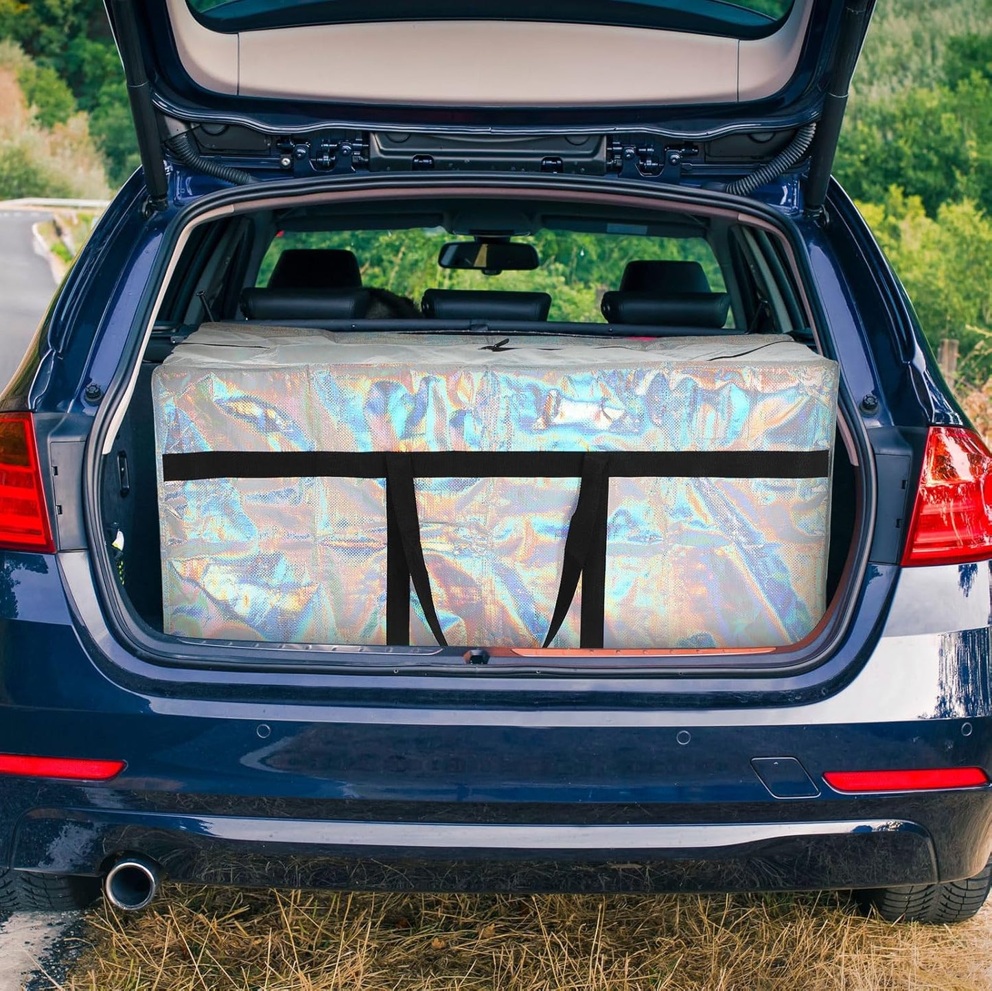 4 Pcs 66 Gallon Large Moving Bags with Zipper and Handles Foldable Storage Duffle Bags Heavy Duty Extra Large Totes for College Dorm Travel Clothes Blankets Bedding Moving (Iridescent)