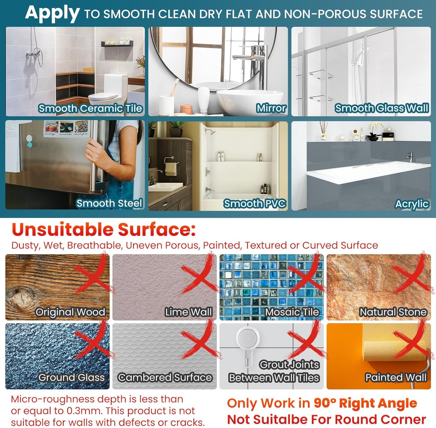 TAILI Suction Corner Shower Caddy, Bathroom Shelf Storage Basket Wall Mounted Organizer for Shampoo, Conditioner, Plastic Rack for Kitchen&Bathroom, Drill-Free Removable (2 Pack)