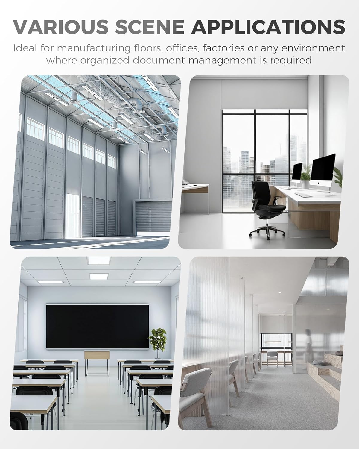 OSKIE Professional Wall-Mount Job Ticket Rack, Document Organizer 11 or 22 adjustable Slots, Powder Grey-Bule, 31.5 x 15.5 x 2 inches