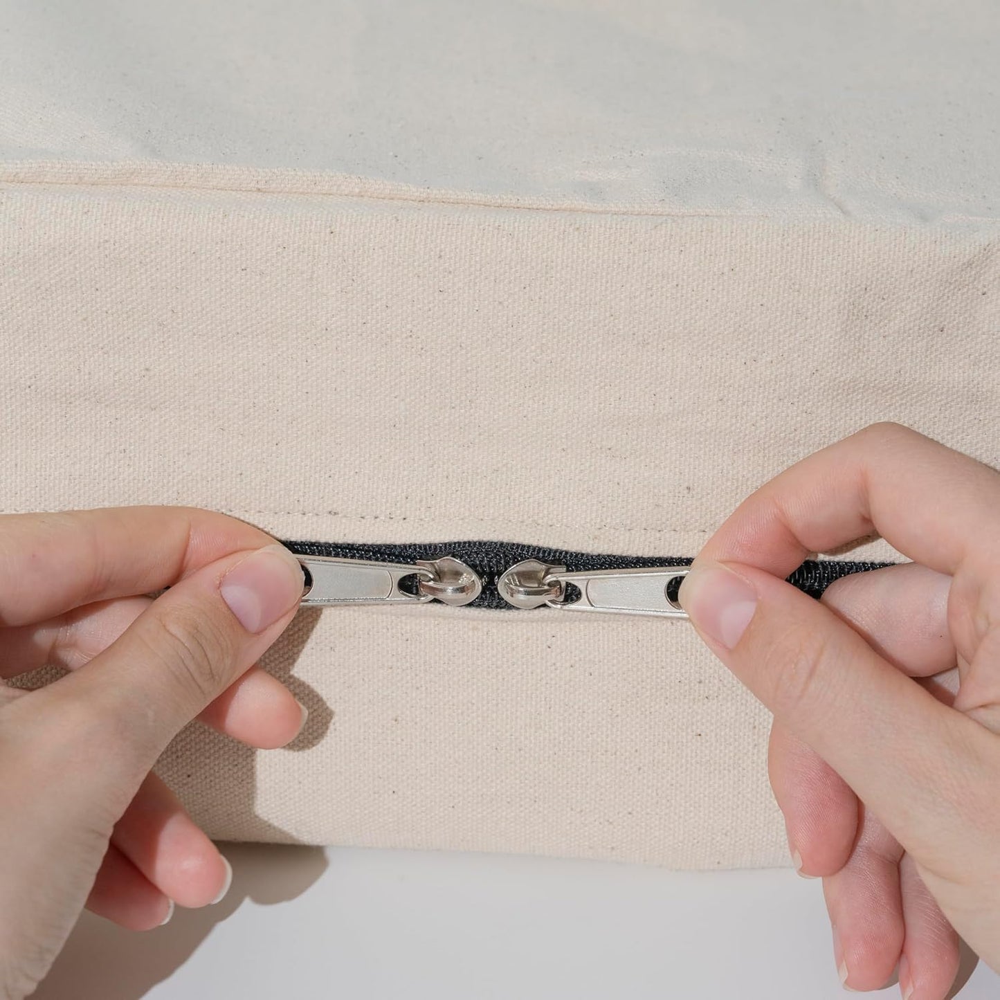 Cotton Sweaters and Sweatshirts Storage Bags - Zipper Closure, 100% Canvas Sturdy Cotton, Washable, Reusable, Breathable and Air-Tight Garment, Wedding Dress, Sarees Storage Bags (3 Bags)