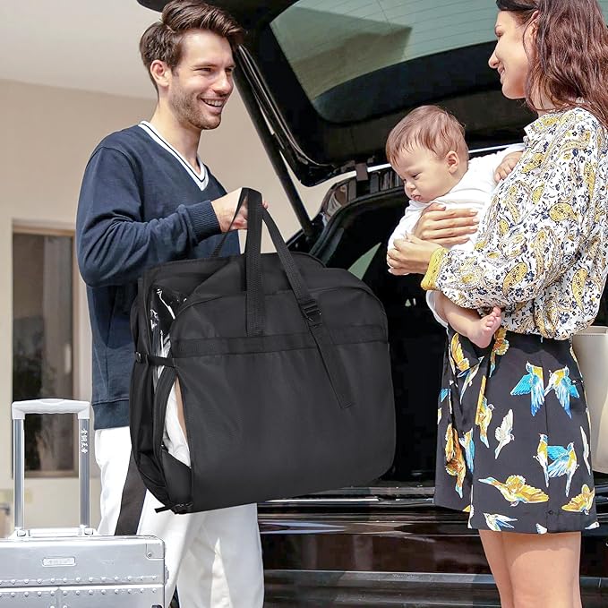 Univivi Garment Bags for Hanging Clothes, 50" Heavy Duty Suit Bags, Extra Capacity Clothes Bags for Moving, Suit Cover with Handles and Buckle Straps for Suit, Coat, Jacket