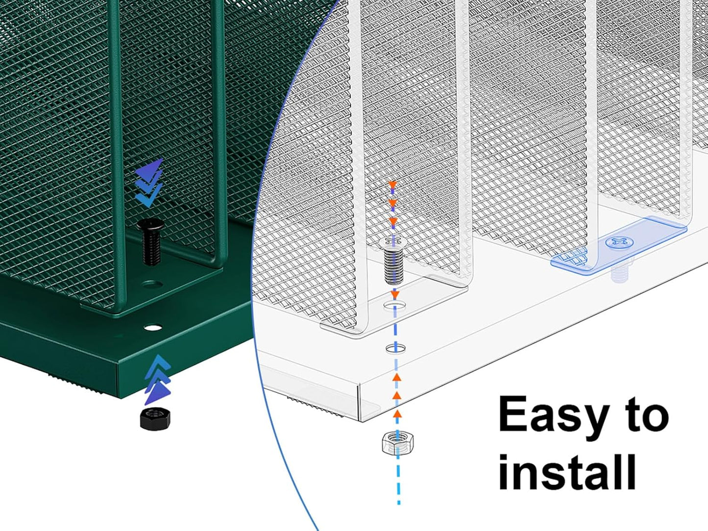 gianotter Desktop File Organizer, Desk Organizer with 5 Compartments, Paper Organizer for Desk, Workspace Organizers for Office Supplies (Green)