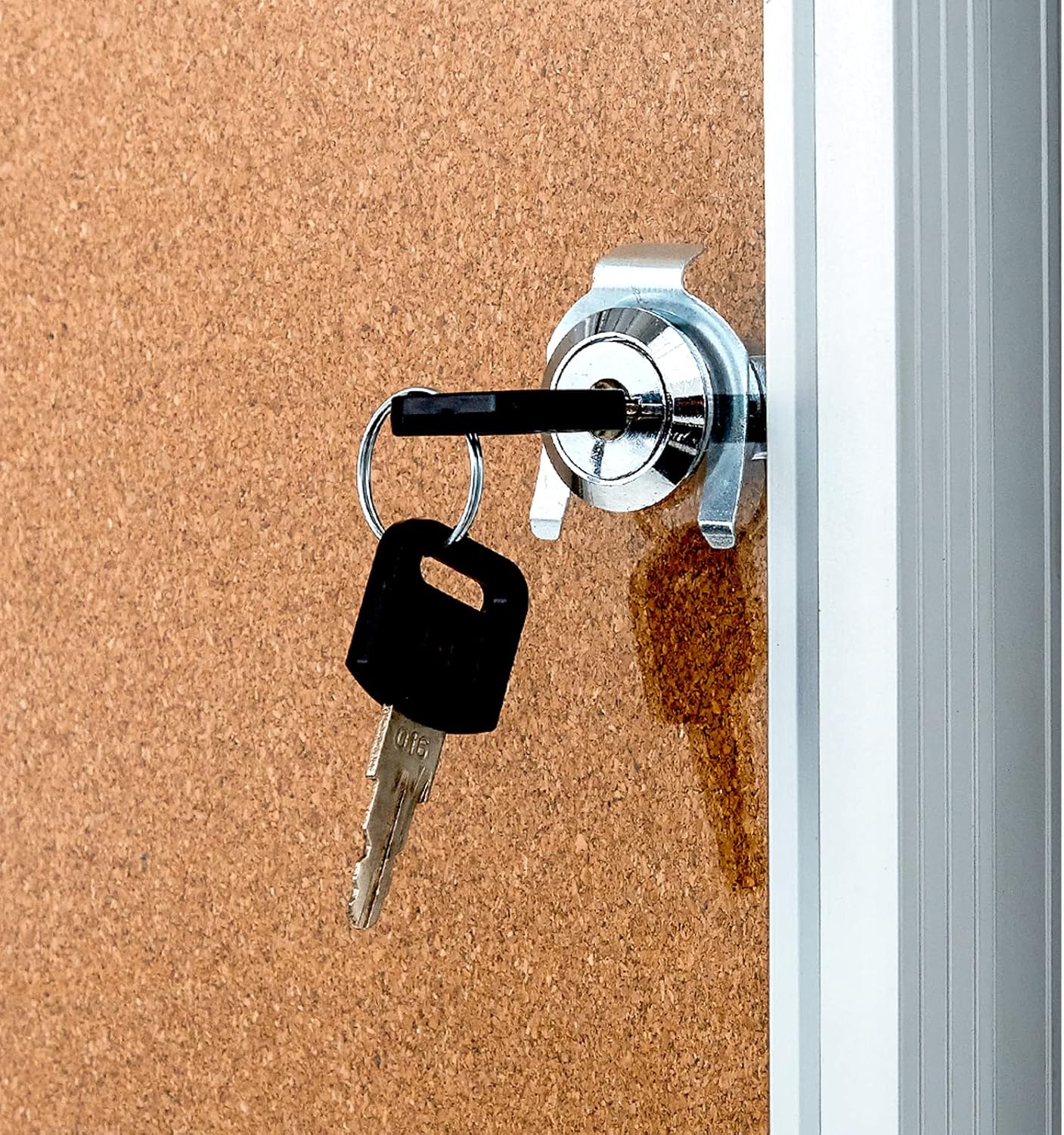 Lockable Display Case 24x36 - Enclosed Cork Bulletin Board with Locking Door, Wall Mounted Aluminum Notice Board for Office, School, Posters, Cards