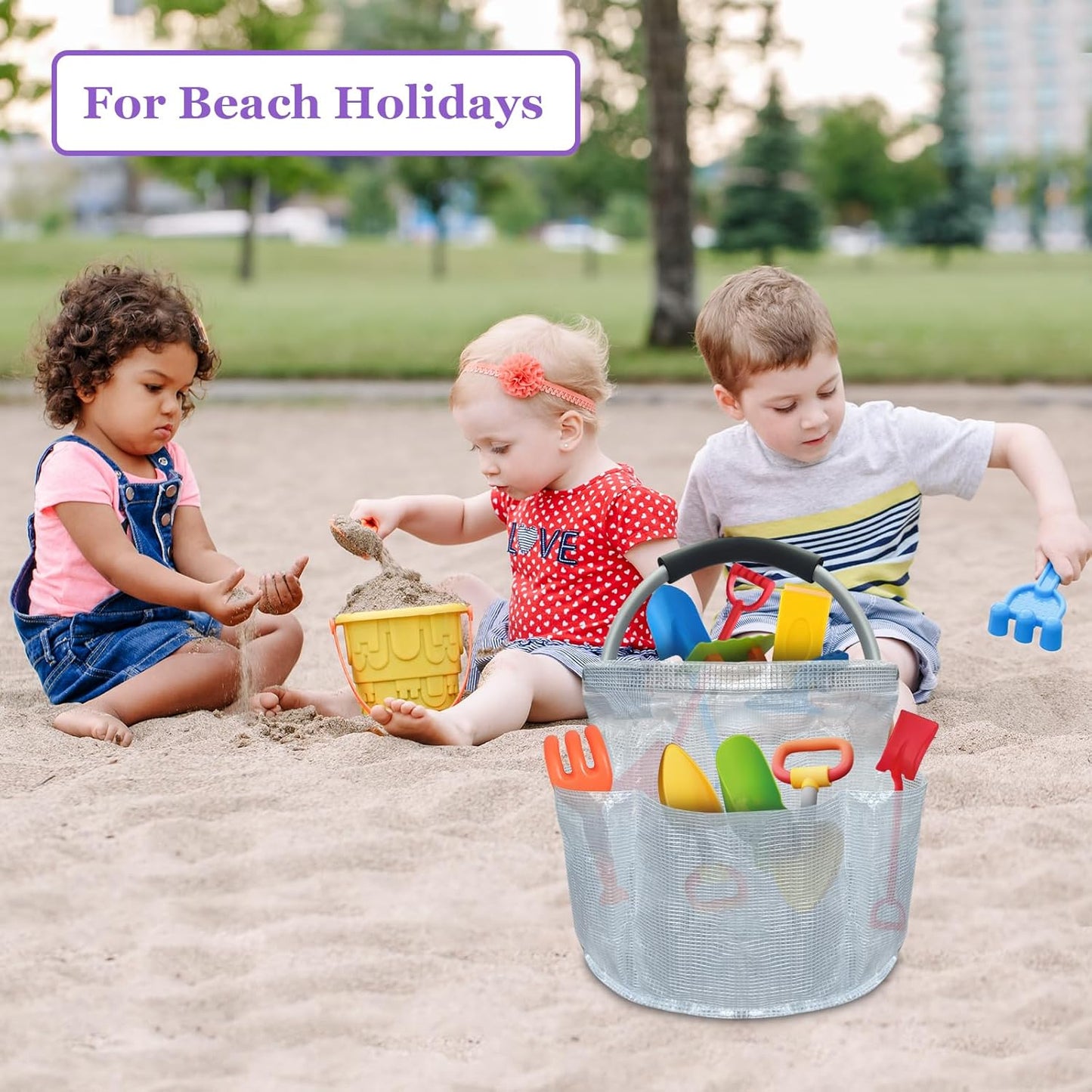 17L Portable Shower Caddy with Handle, Foldable Cleaning Supply Caddy in PVC Resin, Picnic Basket with 6 Side Pockets, Multifunctional Storage Basket for Bathroom, Picnics, Transparent