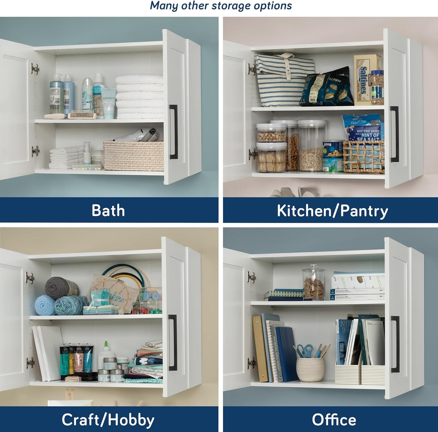 Sauder Homeplus Hanging Cabinet, White Finish