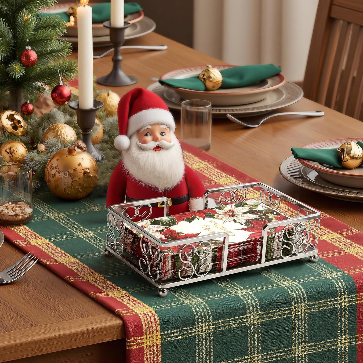 Stainless Steel Guest Towel Holder Tray for Bathroom, Silvery Counter Rectangular Bathroom Napkin Holder for Ktichen, Modern Disposable Hand Towel Holder Tray for Home, Bar, Hotel, Office