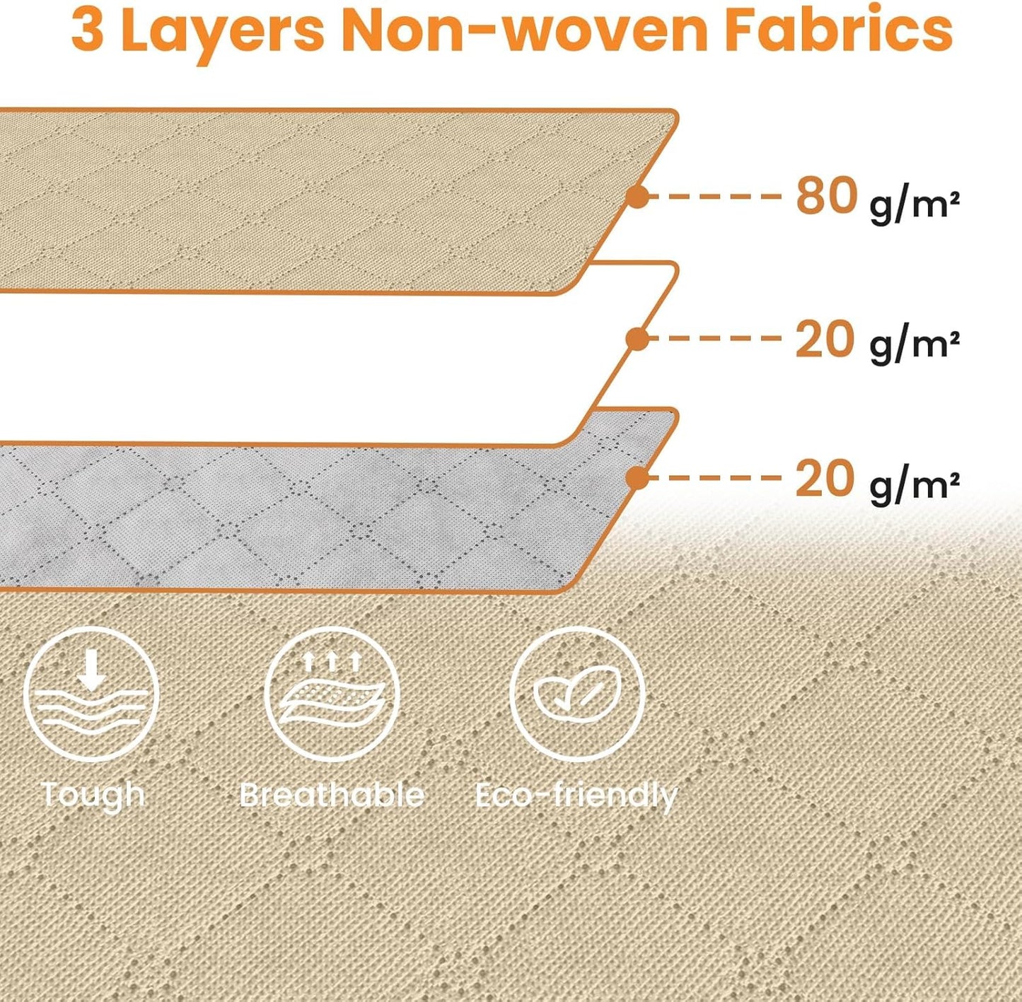 Fab totes 24 Gallons Clothes Storage, Foldable Thick Fabric Blanket Storage Bags, Containers for Organizing Bedroom, Closet, Clothing, Comforter, Organization with Handle (8 Pack,Beige)