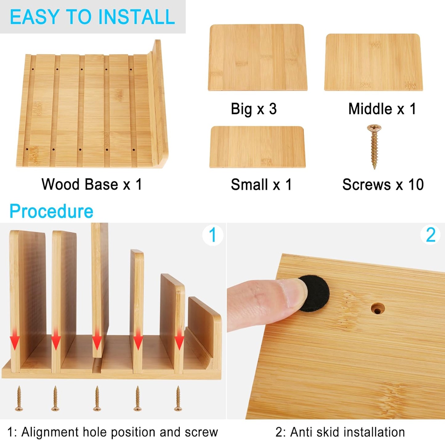 Desk File Mail Organizer Countertop Mail Sorters, Bamboo Desktop Mail Holder, Wood File Paper Holder for Letter Envelope Filing Cell Phone Ipaid, Organizer Tray for Office & Home (5 Slots)