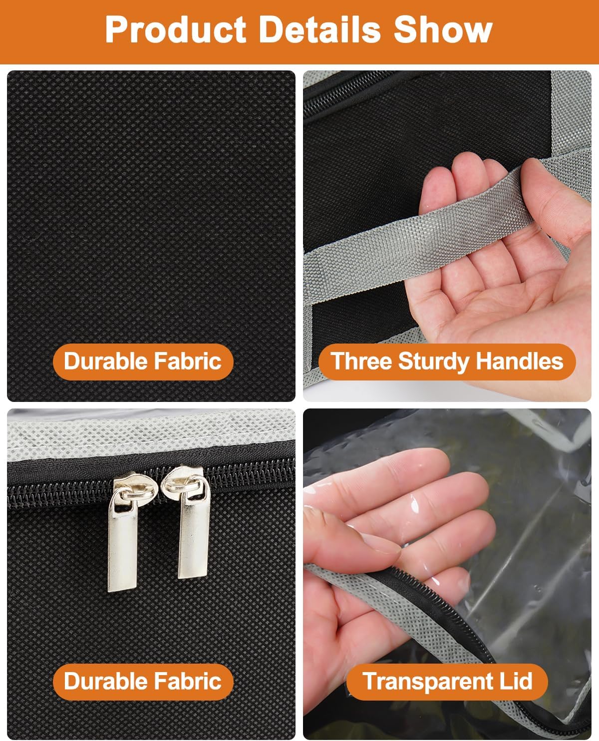 punemi 4pcs Under Bed Shoe Storage Organizer, Adjustable Adhesive Strap Shoe Organizer Under Bed With Bottom Support & 3 Sturdy Handles, Underbed Shoe Organizers For Closet Boot, Sneakers, Heels