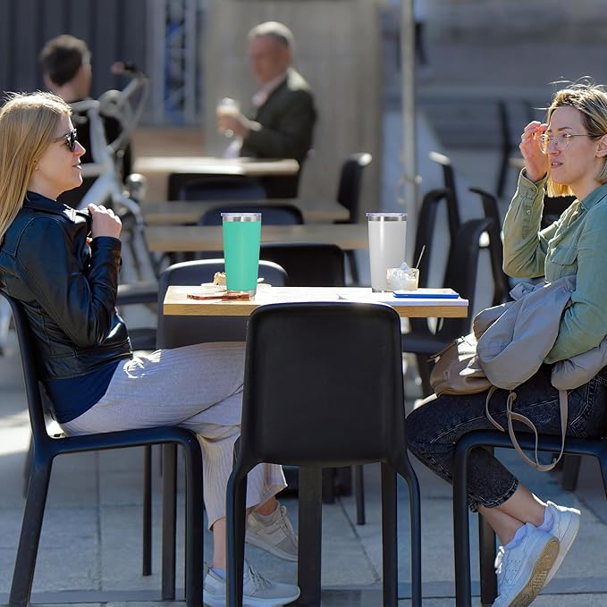 20 oz Tumbler Coffee Travel Tumblers Bulk with Lid Stainless Steel Double Wall Vacuum Insulated Mug Powder Coated Cups fit Car Cupholder for Hot and Cold - White, 1Pack