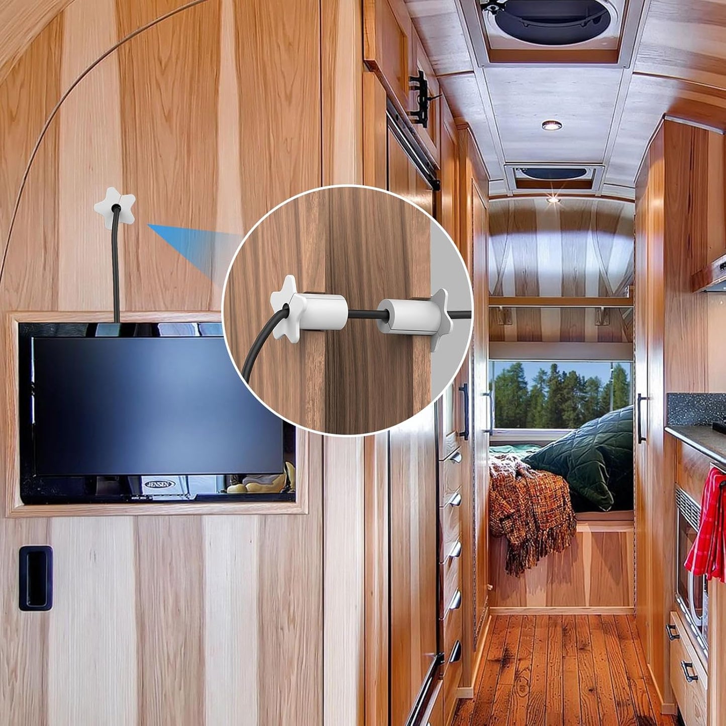 Wall Bushing for Starlink dishy ethernet Cable,5/8” Small Wall Hole Cable Feed Through Bushing for Star Link mounting kit Furniture Wire Holes(White,2PCS)