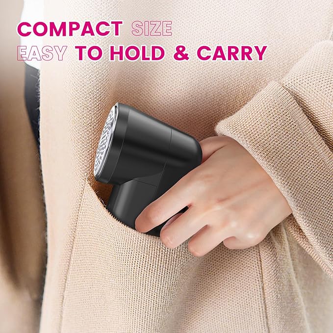Fabric Shaver, Ziitty Lint Remover for Clothes, Type-C Rechargeable Lint Shaver with LCD Display & 6-Blade, Sweater Shavers to Remove Pilling,Fuzz Remover Fabric Shaver for Clothing and Furniture