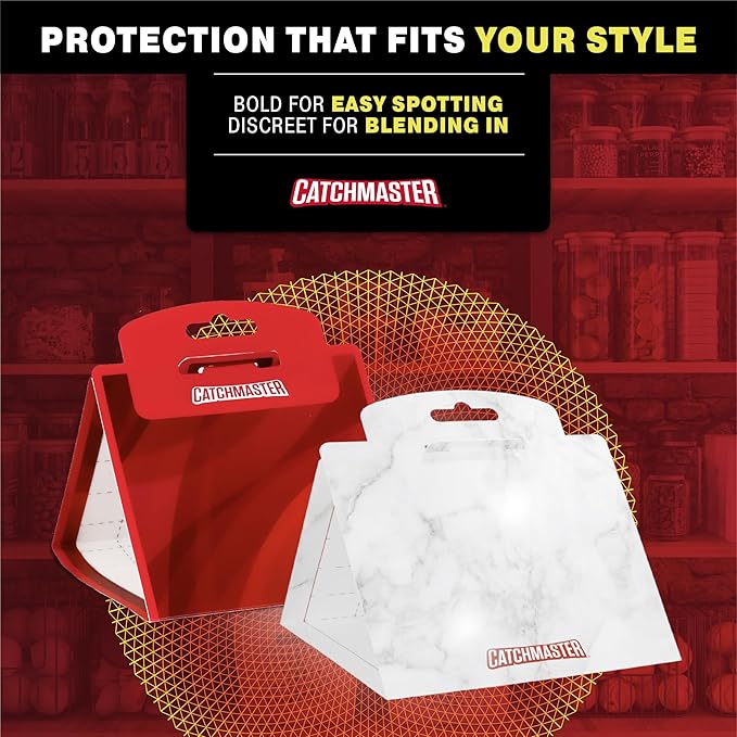 Catchmaster Pantry Moth Traps with Premium PheroGuard Technology – XL Marble Patterned, Extra-Strength Glue – Odorless, Traps & Eliminates Moths – Protects Pantry, Cabinets & Food Storage – 6-Pack