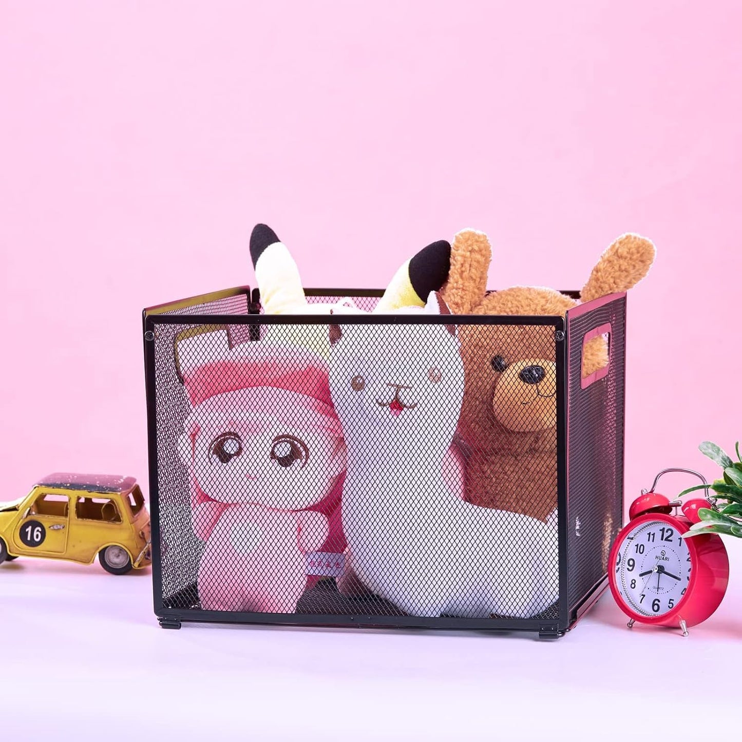 SETTFRFE Letter Size Hanging Folder Organizer,Metal Mesh Hanging File Folder Box,Office File Baskets,Black