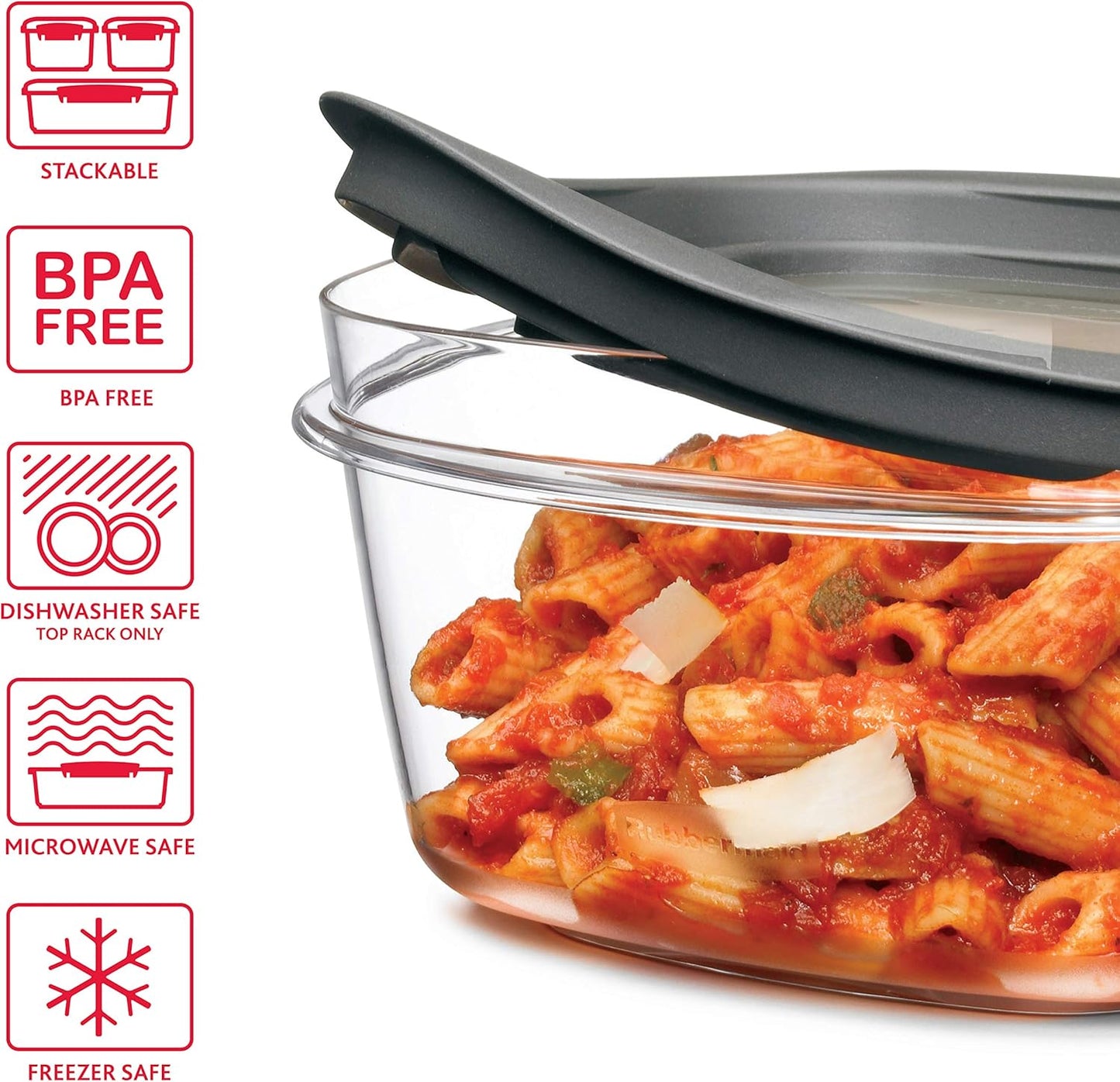 Rubbermaid 28-Piece Clear/Grey Food Storage Containers, Premium Snap Bases, and Various Size Lids, Perfect for Meal Prep, Leftovers, and Dishwasher Safe
